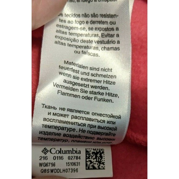 Columbia Sportswear Fleece Jacket  Youth Girls L (14-16)  Pink w Zip Pockets - Picture 8 of 8